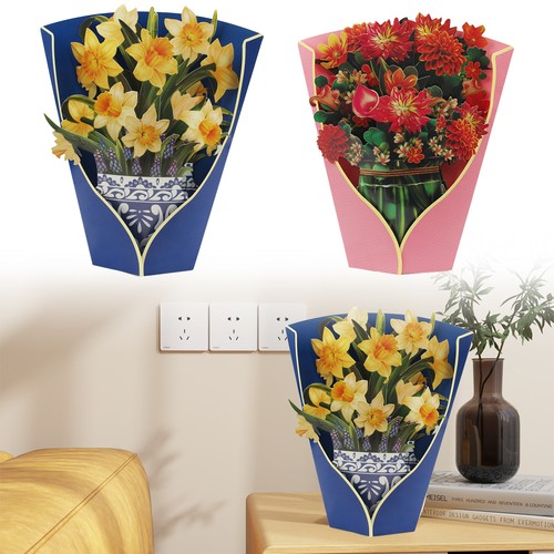 Pop flower greeting - 3d,