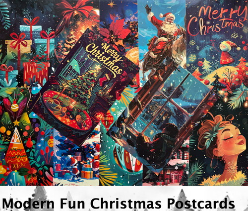 Christmas postcards modern - christmas,